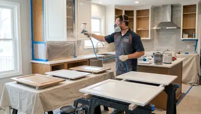 Professional kitchen cabinet refinishing by house painters in Chicago, IL for smooth, durable finishes
