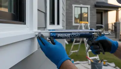 Professional caulking and sealing on Chicago IL home exterior for weatherproof paint and energy protection