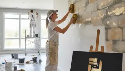 Faux painting finishes on Chicago home interior walls by professional house painters in Illinois