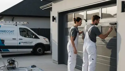 Professional garage door painting by expert house painters in Chicago, IL