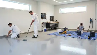 Professional epoxy garage floor coating in Chicago, IL by expert house painters
