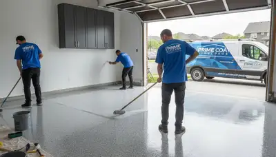 Professional epoxy garage floor coating installation in Chicago IL by expert painters