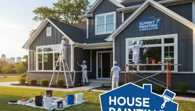 Professional house painters working on exterior home painting in Chicago IL