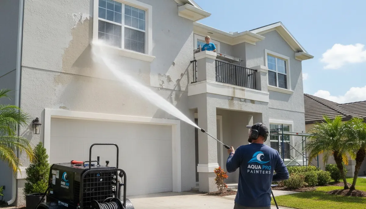 Professional pressure cleaning for Chicago IL home exterior by expert house painters