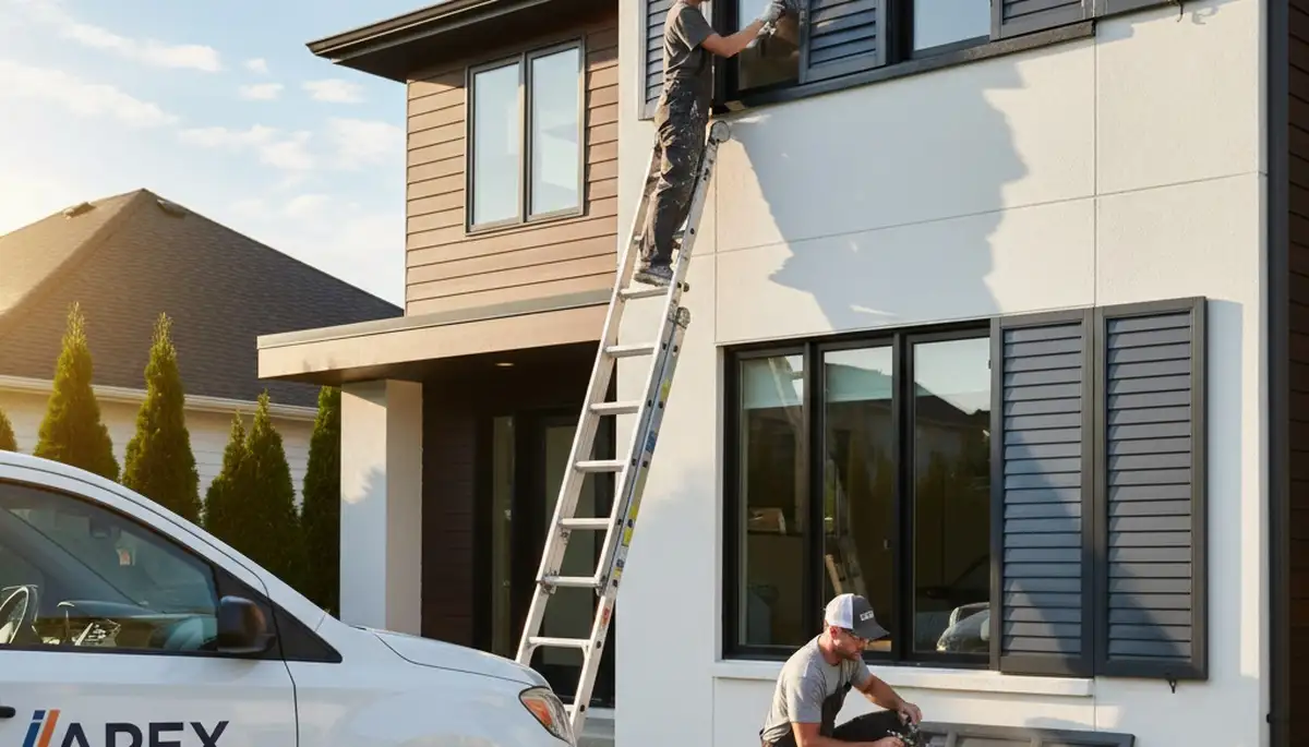 Professional shutter painting on Chicago home exterior by expert painters | Durable Midwest finish