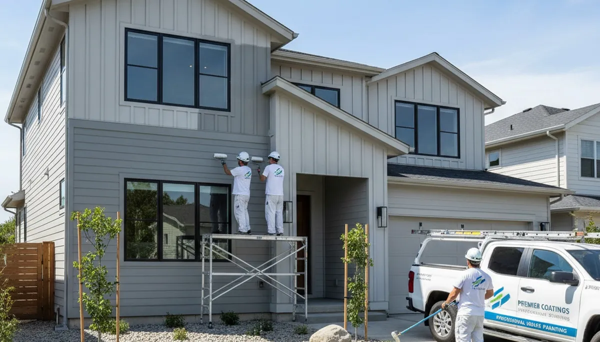 Professional siding painting on a Chicago IL home by expert local house painters
