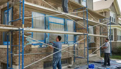 Professional surface preparation for exterior house painting in Chicago, IL ensuring lasting paint adhesion