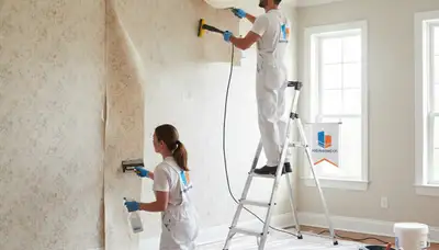 Professional wallpaper removal service in Chicago IL preparing walls for fresh interior painting